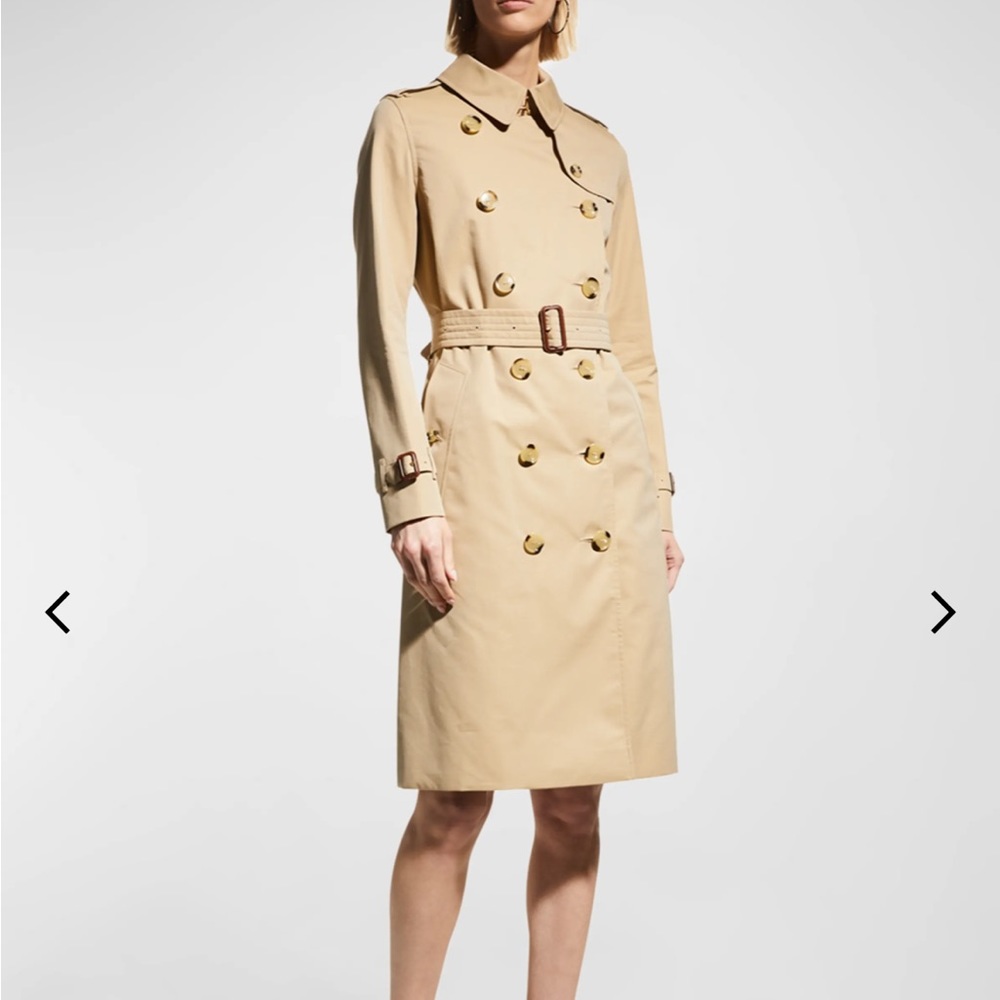 Tan Burberry Prorsum Trench Coat Size 6 Mid-Length
